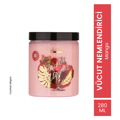 EvyLaure Cocktail Alégria Body Butter | Mango Ekstraktlı Yoğun Vücut Nemlendirici | 280 ml