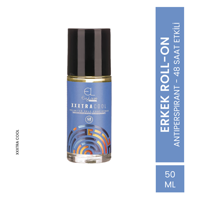 EvyLaure Erkek Roll-on XXXtra Cool - 48 Saat Etkili - Leke Bırakmaz Deodorant - 50 ml
