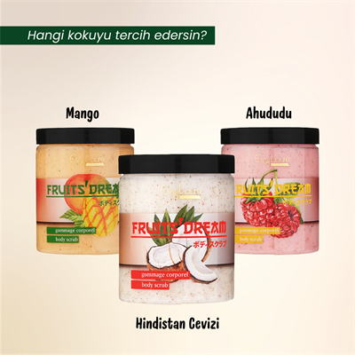 EvyLaure Fruits Dream Vücut Peelingi | Ahududu Ekstraktlı | Canlandırıcı ve Nemlendirici | 280 ml 