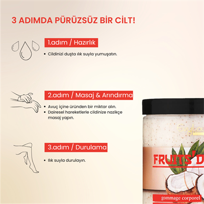 EvyLaure Fruits Dream Vücut Peelingi | Hindistan Cevizi Ekstraktlı Canlandırıcı Bakım | 280 ml 