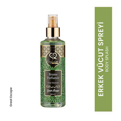 EvyLaure Great Escape Erkek Parfümistik Vücut Spreyi | Gün Boyu Tazelik | 250 ml