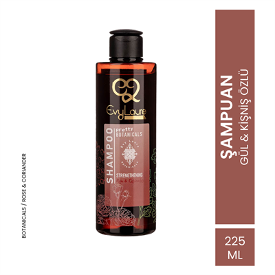 EvyLaure Gül ve Kişniş Özlü Şampuan - Kepek Karşıtı & Nemlendirici Botanicals - 225 ml