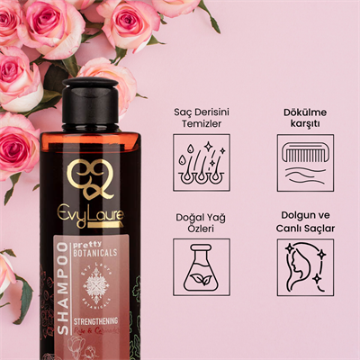 EvyLaure Gül ve Kişniş Özlü Şampuan - Kepek Karşıtı & Nemlendirici Botanicals - 225 ml