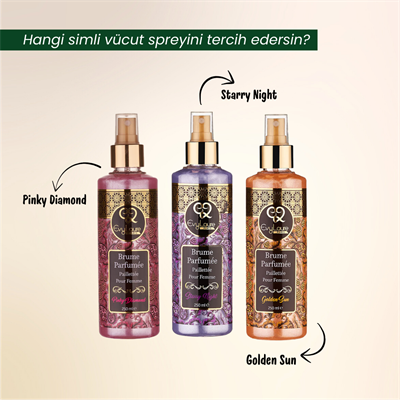 EvyLaure Kadın Simli Vücut Parfümü | Pinky Diamond Body Splash | Işıltılı Ferahlık | 250 ml