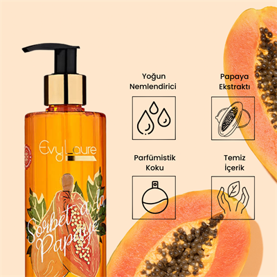EvyLaure Sorbet À La Papaye Duş Jeli | Yoğun Nemlendirici | Papaya Ekstraktlı | Unisex | 300 ml