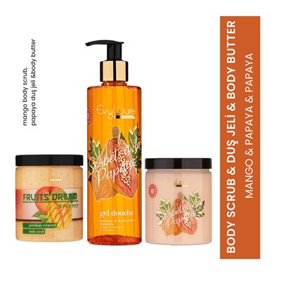 Tropik Bakım Ritüeli Mango & Papaya 3lü Vücut Bakım Seti