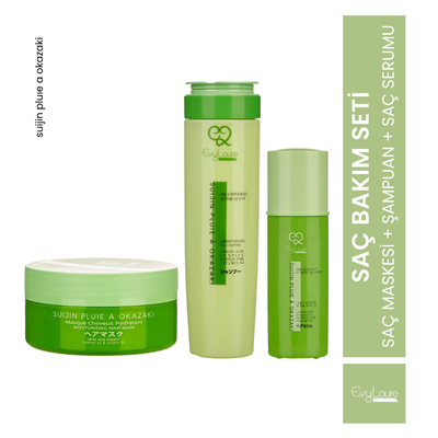 EvyLaure Suijin Profesyonel Saç Bakım Seti | Nemlendirici Şampuan, Maske ve Serum | Aminoasit Kompleksi ve Vitamin B5