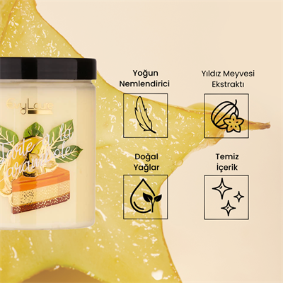 EvyLaure Tarte À La Carambole Body Butter | Yıldız Meyvesi Ekstraktlı ve Tarçın Aromalı Yoğun Nemlendirici | 280 ml