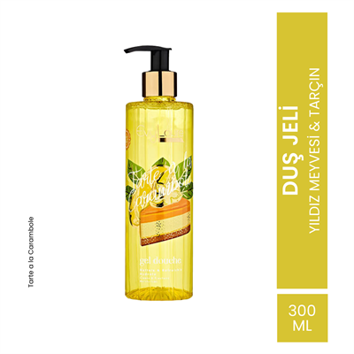 EvyLaure Tarte À La Carambole Duş Jeli | Ferahlatıcı Yıldız Meyvesi Ekstraktlı | Nemlendirici Etki | 300 ml