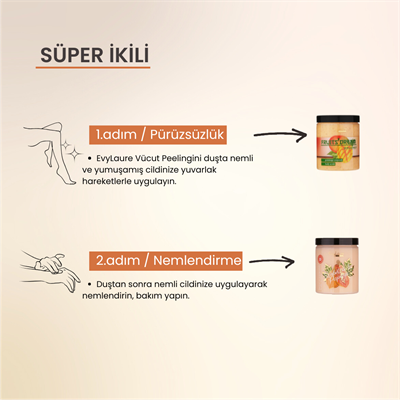 EvyLaure Tropikal Bakım Seti | Mango Peeling & Papaya Butter ile Parlak ve Nemli Cilt | 2li Set
