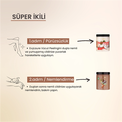 EvyLaure Tropikal Vücut Bakım Seti | Hindistan Cevizi Peeling & Çikolata-Nane Nemlendirici