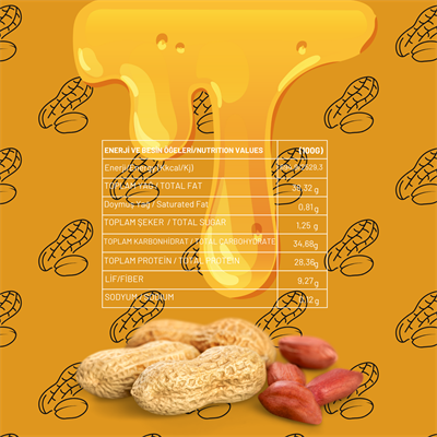 VEGAN Doğal Fıstık Ezmesi Ballı 400gr YÜKSEK PROTEİNLİ (DİYETİSYEN ONAYLI)