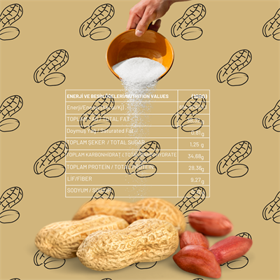 VEGAN Doğal Fıstık Ezmesi Şekerli 400gr YÜKSEK PROTEİNLİ (DİYETİSYEN ONAYLI)