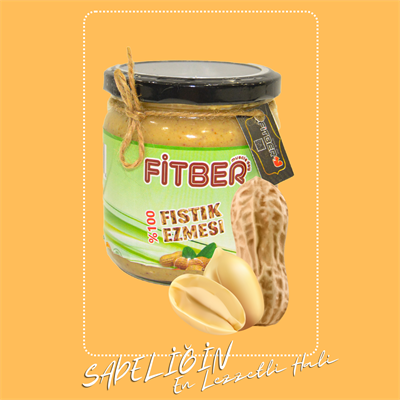 VEGAN Sade ve Doğal Fıstık Ezmesi 400gr YÜKSEK PROTEİNLİ (DİYETİSYEN ONAYLI)