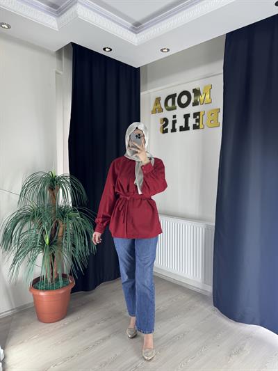 Manolya Gömlek - Kırmızı
