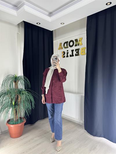 Nisa Gömlek - Bordo