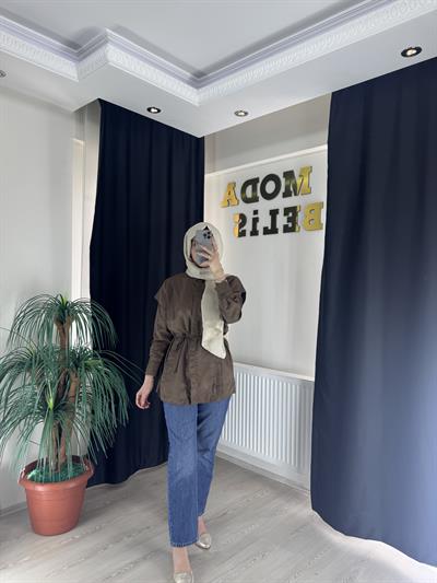 Nisa Gömlek - Koyu Kahve