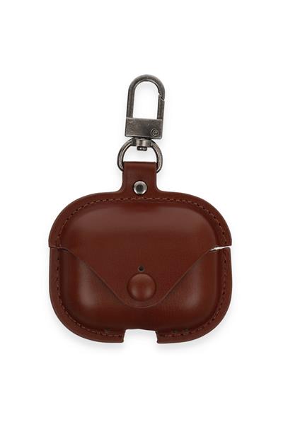 Apple Airpods 3 (3.nesil) Çanta Deri Kılıf - Kahverengi