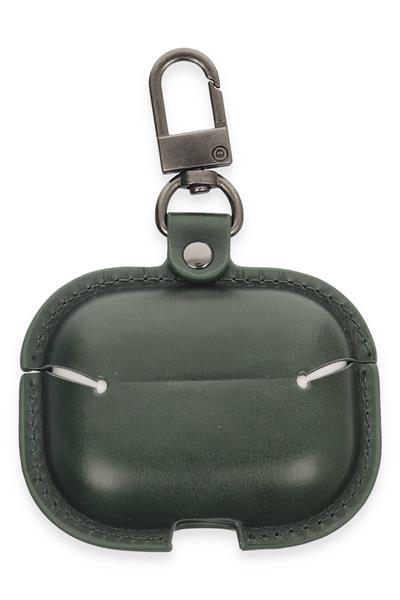 Apple Airpods 3 (3.nesil) Çanta Deri Kılıf - Haki Yeşil