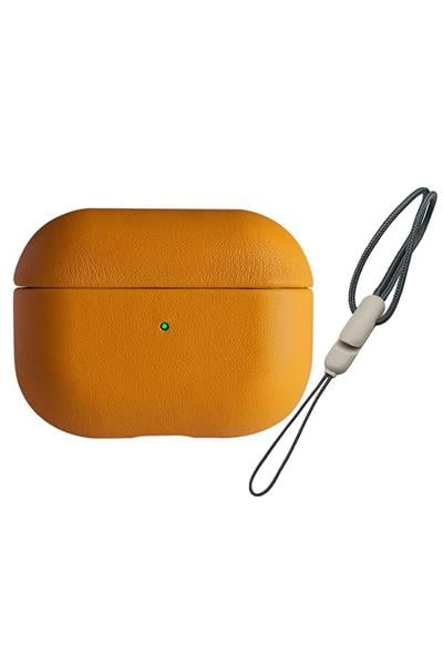 Apple Airpods 3 (3.nesil)  Deri Kılıf - Turuncu