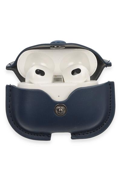 Apple Airpods 3 (3.nesil) Çanta Deri Kılıf - Lacivert