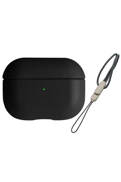 Apple Airpods 3 (3.nesil) Deri Kılıf - Siyah