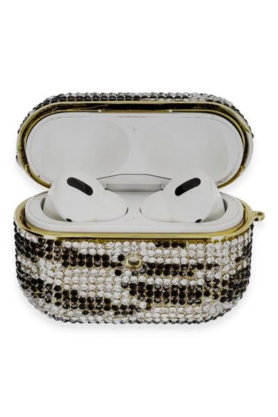 Apple Airpods Pro 2 (2.nesil) Klor Taşlı Kılıf - Siyah