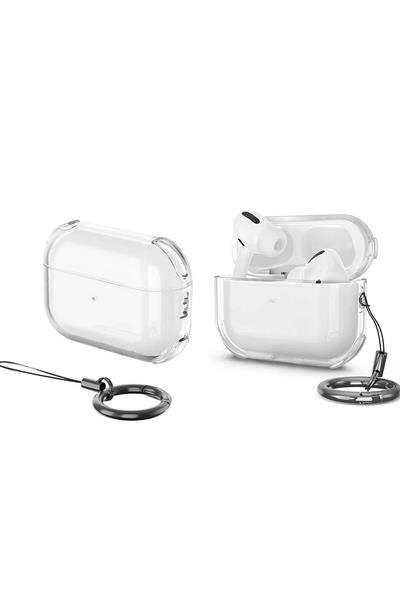 Apple AirPods Pro 3 (3. Nesil) Showy Parlak Darbeye Dayanıklı Koruma Kılıfı – Şeffaf
