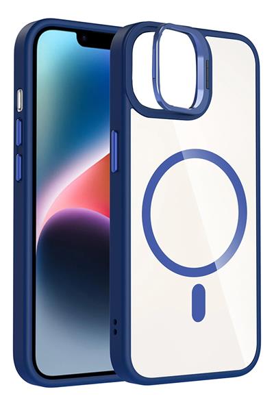 Apple iPhone 11 Remim Lensli MagSafe Standlı Darbe Korumalı Kılıf – Lacivert