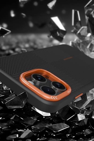 Apple iPhone 14 Pro Max Orange Karbon Magsafe Kapak - Turuncu