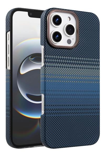 Apple iPhone 14 Pro Max Vega Karbon Magsafe Kapak - Mavi