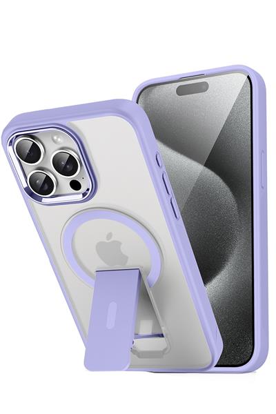 Apple iPhone 14 Pro Tork Magsafe Standlı Kapak - Lila