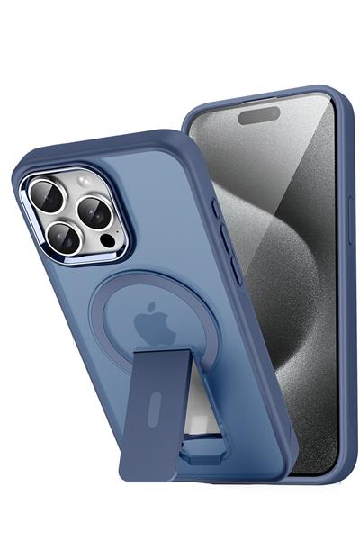 Apple iPhone 15 Pro Max Tork Magsafe Standlı Kapak - Lacivert