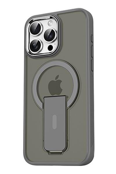 Apple iPhone 15 Pro Tork Magsafe Standlı Kapak - Titan Gri