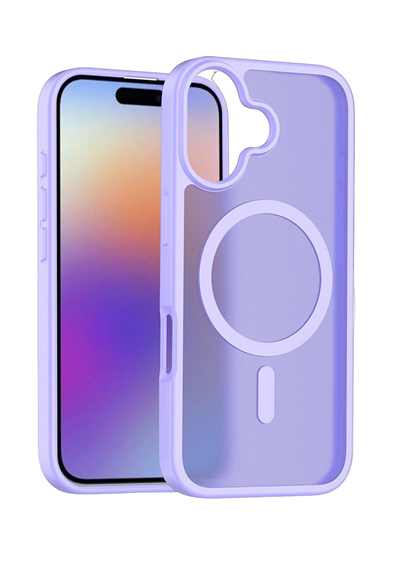 Apple iPhone 16 Jota MagSafe Uyumlu Şeffaf Telefon Kılıfı – Lila