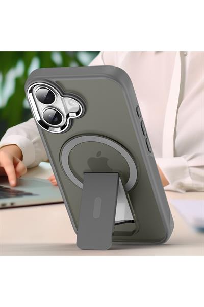Apple iPhone 16 Plus Kılıf Tork Magsafe Standlı Kapak - Siyah