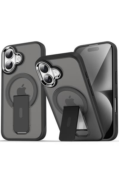 Apple iPhone 16 Plus Kılıf Tork Magsafe Standlı Kapak - Siyah