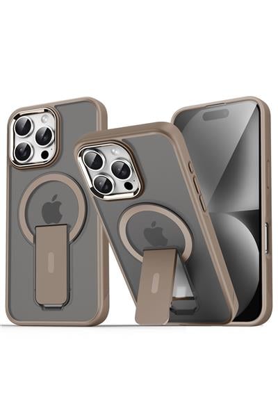 Apple iPhone 16 Pro Kılıf Tork Magsafe Standlı Kapak - Gold