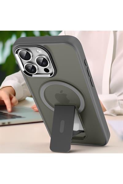 Apple iPhone 16 Pro Kılıf Tork Magsafe Standlı Kapak - Gold