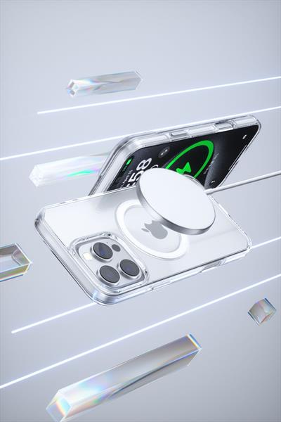 Apple iPhone 16 Pro Max Gleam PC Sert Magsafe Kılıf - Şeffaf