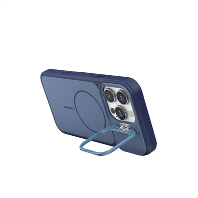 Apple iPhone 16 Pro Max Pale MagSafe Manyetik Kickstand, Darbe Koruma, Şeffaf Premium Standlı Kılıf – Mavi