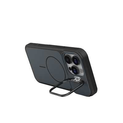 Apple iPhone 16 Pro Max Pale MagSafe Manyetik Kickstand, Darbe Koruma, Şeffaf Premium Standlı Kılıf – Siyah