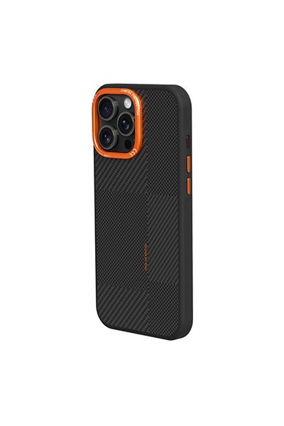 Apple iPhone 16 Pro Orange Karbon Magsafe Kapak - Turuncu