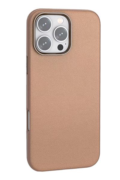 Apple iPhone 16 Pro Wonder Deri Magsafe Kapak - Bronz