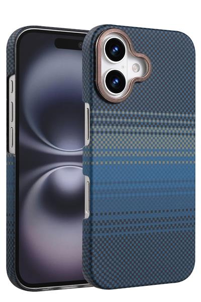 Apple iPhone 16 Vega Karbon Magsafe Kapak - Mavi