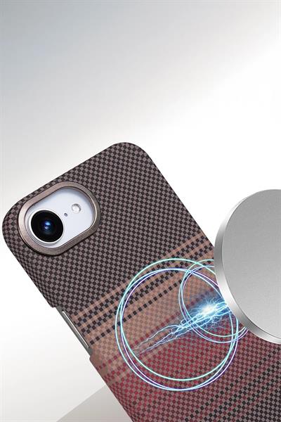 Apple iPhone 16E Vega Karbon Magsafe Kapak - Çöl Titanyum