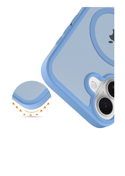 Apple iPhone 17 Jota MagSafe Uyumlu Şeffaf Telefon Kılıfı – Açık Mavi