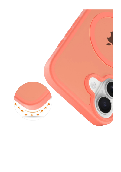 Apple iPhone 17 Jota MagSafe Uyumlu Şeffaf Telefon Kılıfı – Turuncu