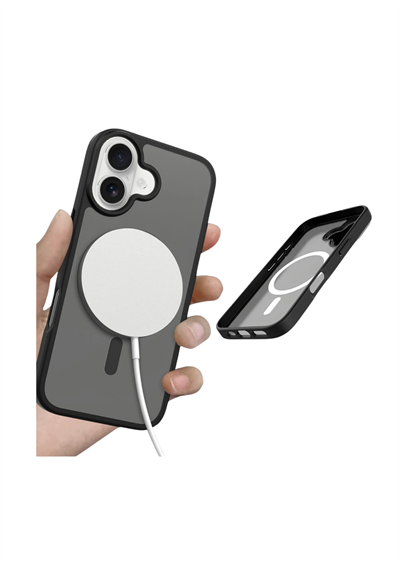 Apple iPhone 17 Jota MagSafe Uyumlu Şeffaf Telefon Kılıfı – Siyah