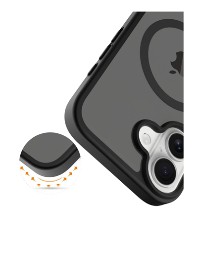 Apple iPhone 17 Jota MagSafe Uyumlu Şeffaf Telefon Kılıfı – Siyah